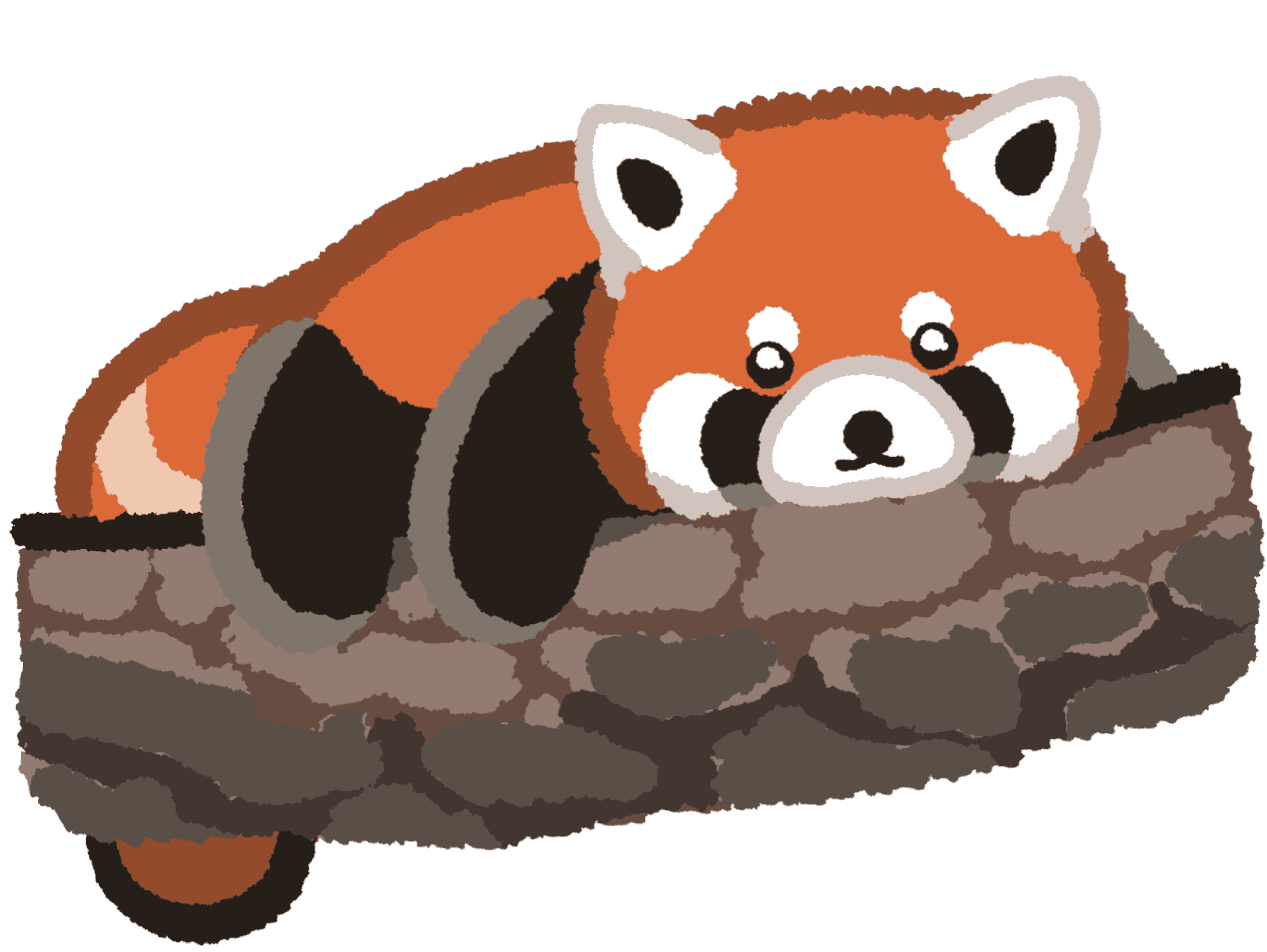 ぽん太木の上イラスト